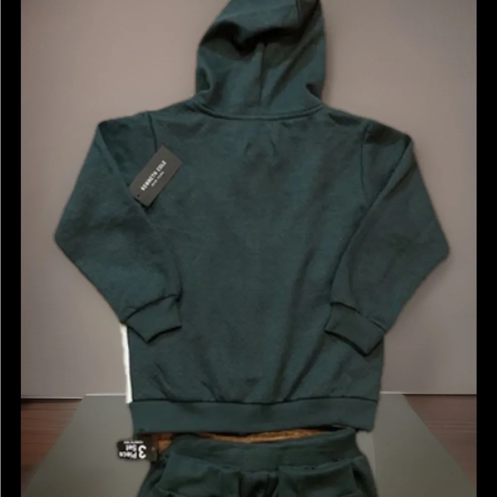 3pc Kenneth Cole NY Track Jacket Zip Up Waffle Style W/Joggers & T-Shirt Outfit